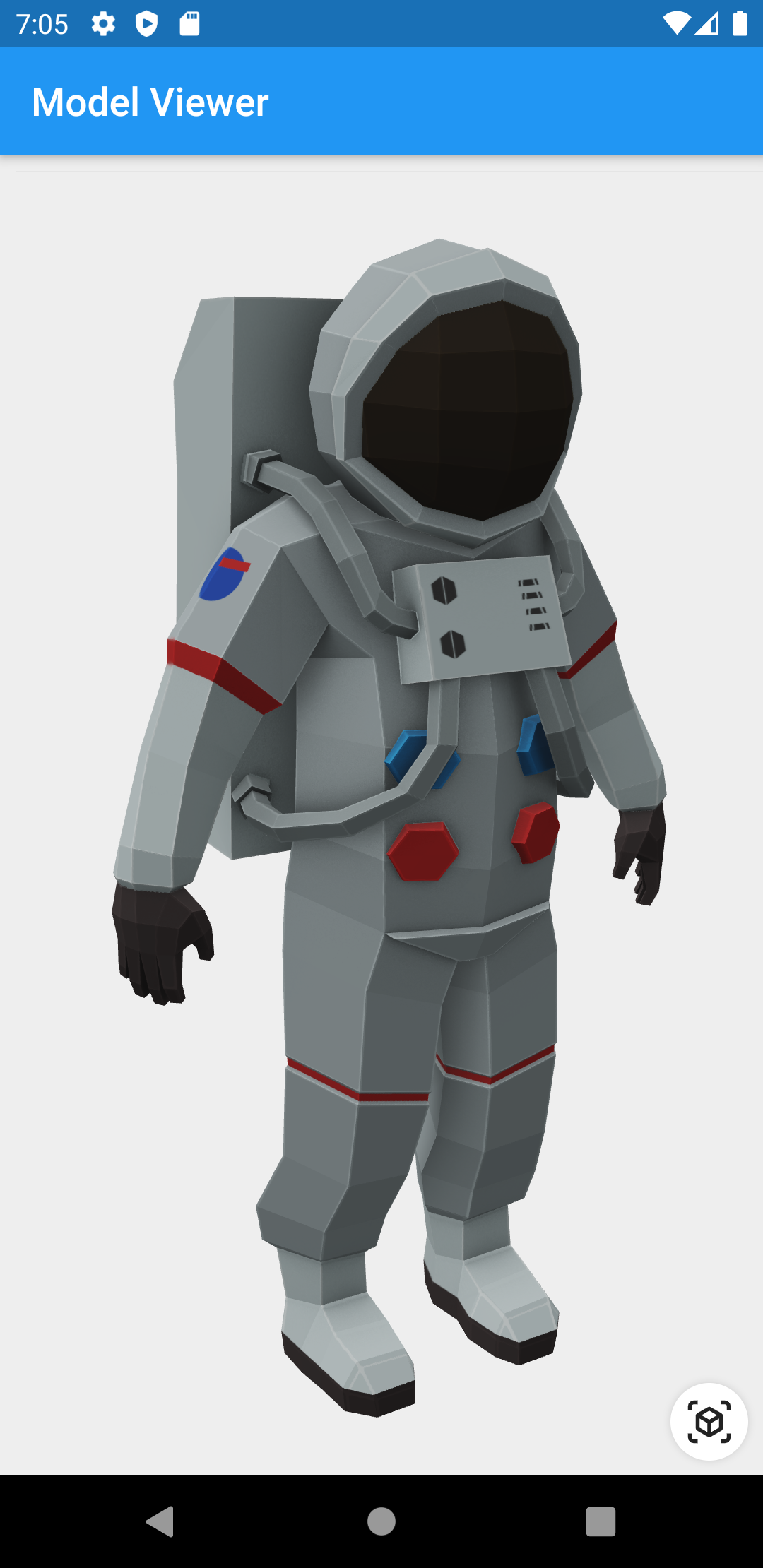 Screenshot of astronaut model